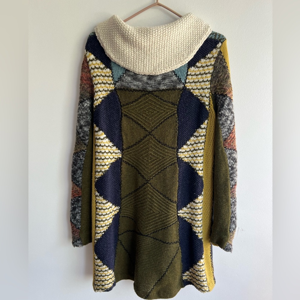 Anthropologie Patchwork Wool Alpaca Mohair blend Cardigan , - Picture 5 of 15